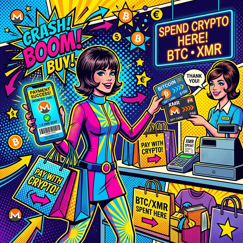Dynamic pop art of retail shopping with crypto